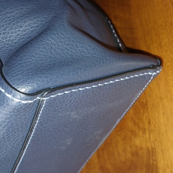 Coach Derby Dark Blue Leather Tote - Picture 7 of 16